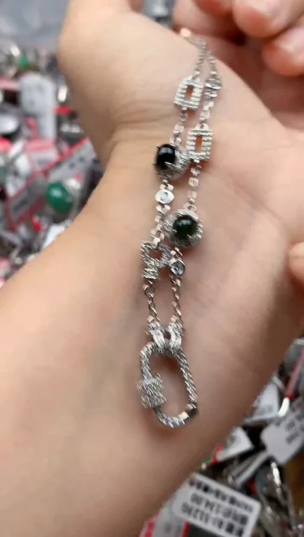 银S925镶嵌戒指翡翠天然A货缅甸翡翠