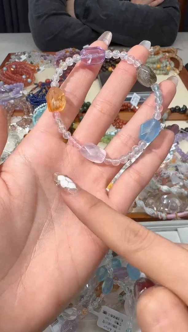 【闪购商品】水晶手链未镶嵌 D318多宝随行蓝月款