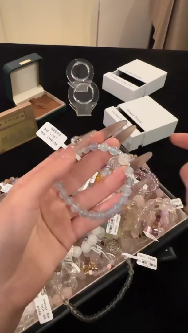 水晶手链合金海蓝宝x1467