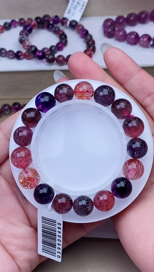 未镶嵌手链水晶黑加仑超七11m+