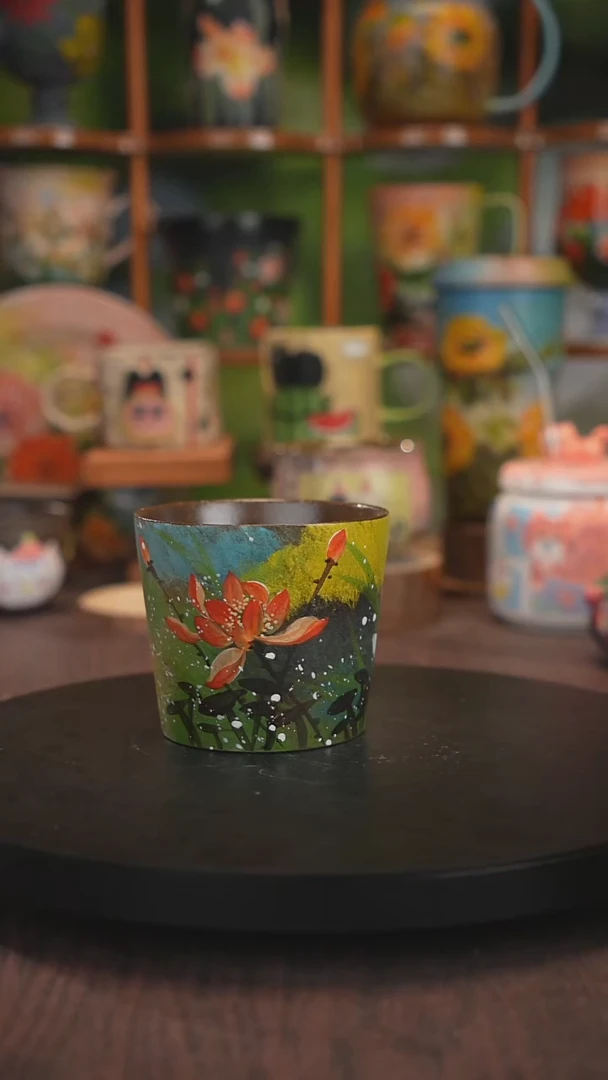 紫砂油画釉下彩手绘