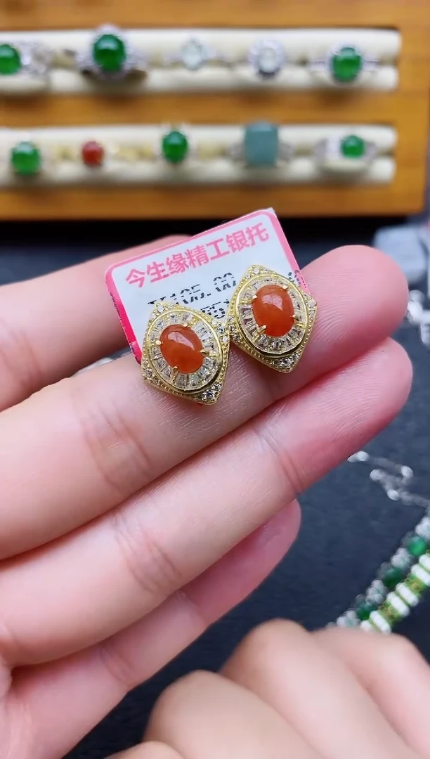 银S925镶嵌戒指翡翠1