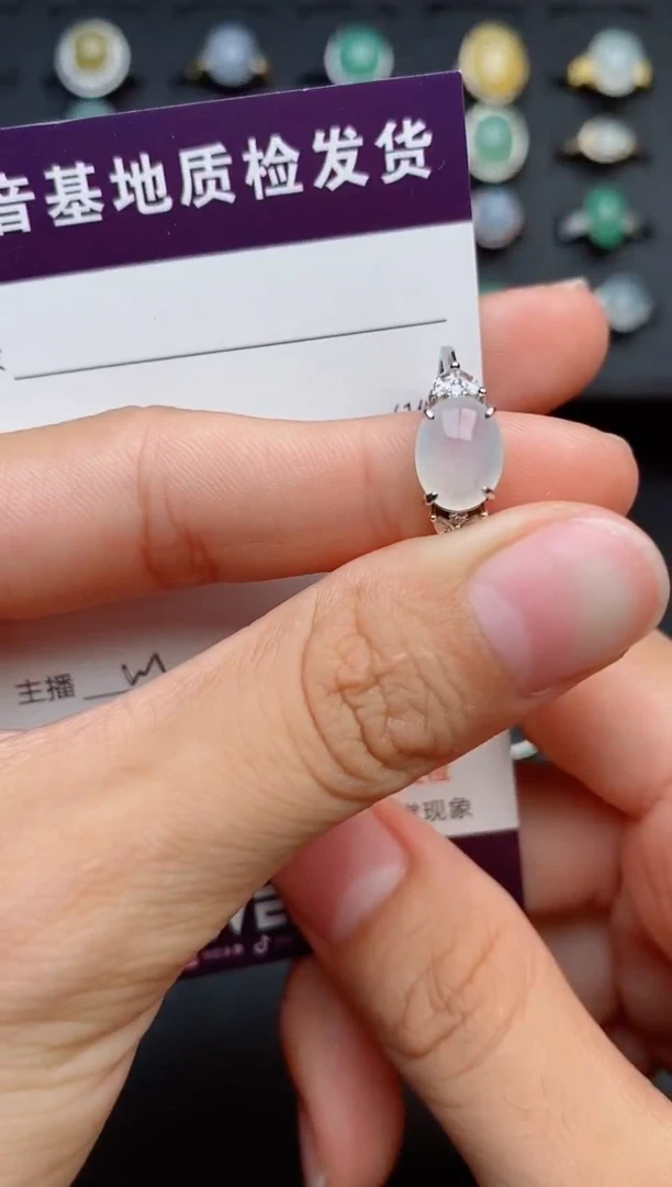 银S925镶嵌戒指翡翠1