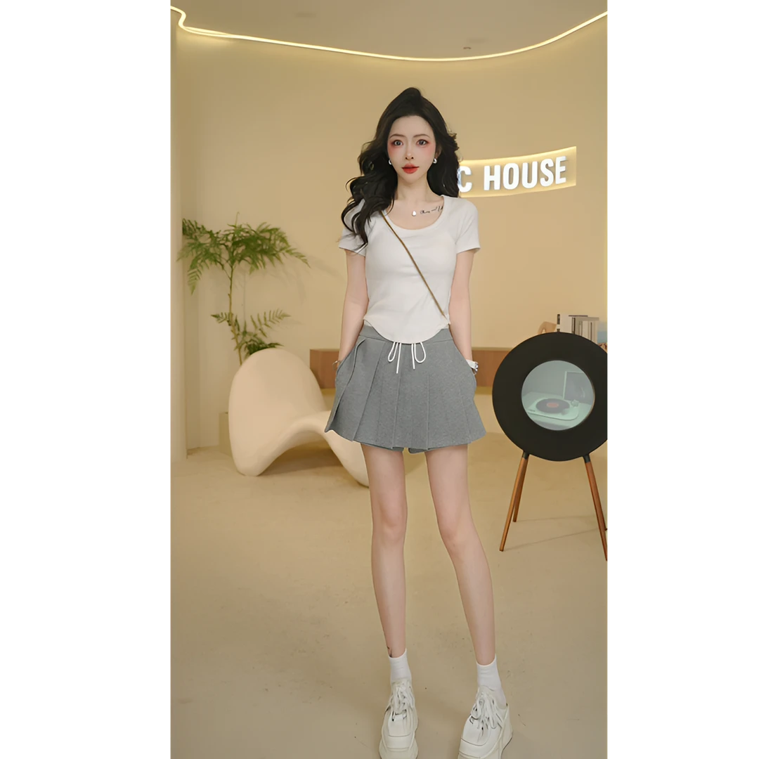 Basic House/百家好2025春季新款设计师翻领气质百搭短袖