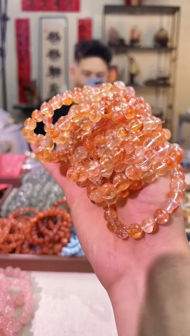 水晶手链未镶嵌9mm+彩胶花（多样性发一）