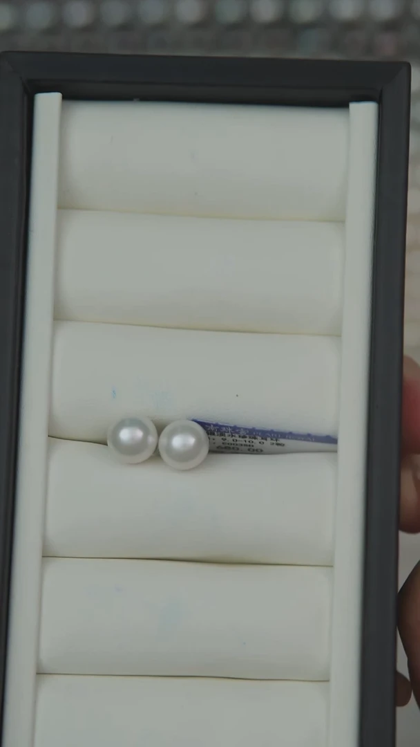 【闪购商品】淡水珍珠耳饰银S925镶嵌9-10mm