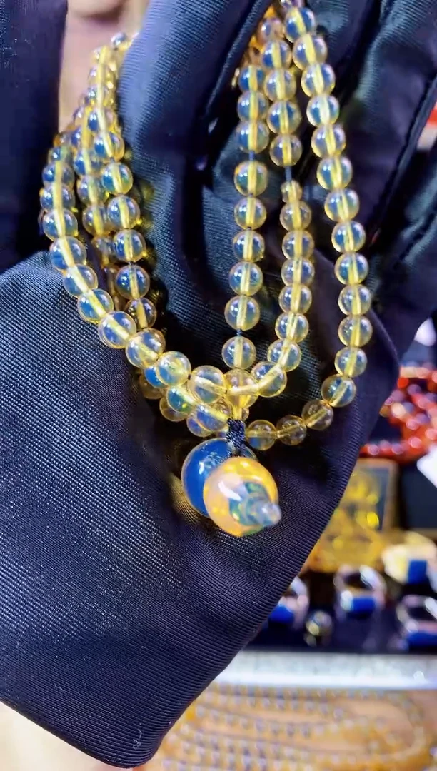【闪购商品】琥珀珠宝奇石未镶嵌葫芦蓝皮吊坠