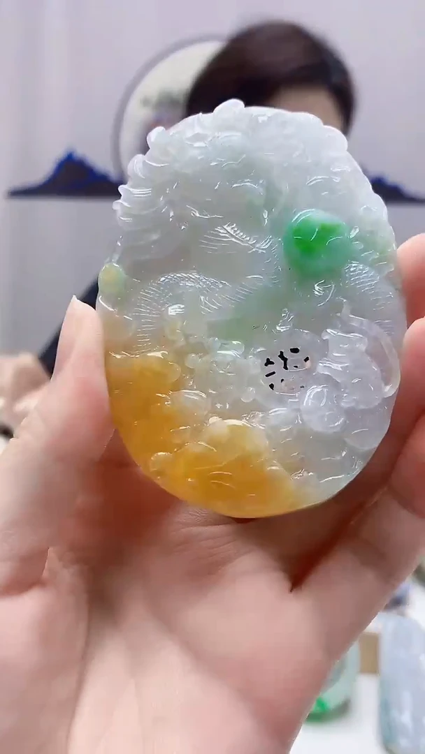 未镶嵌定制翡翠4829zm-毛货挂件97龙牌