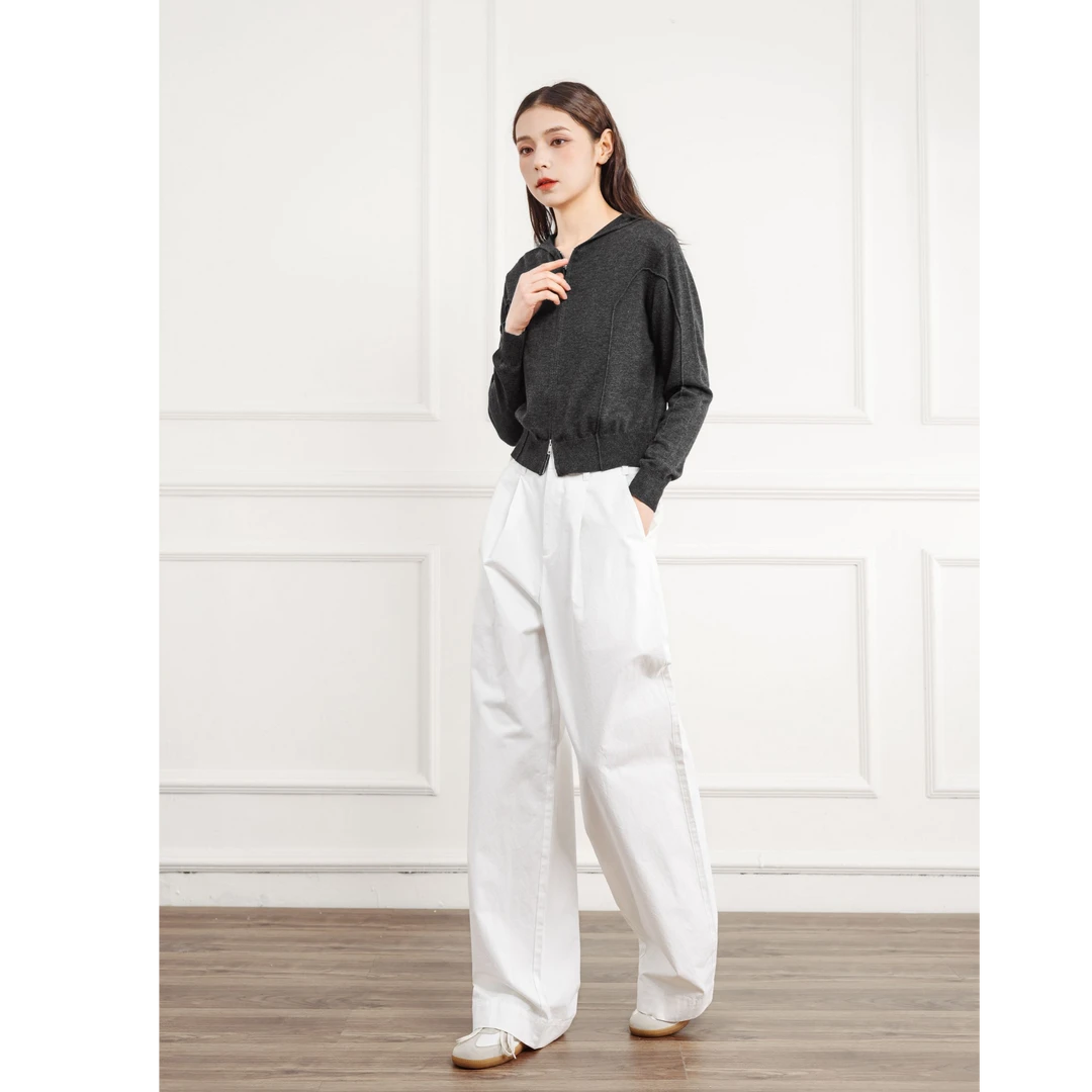 Mixblu慵懒风长袖开衫2025新款运动短款时尚休闲百搭气质开衫女