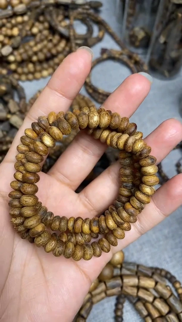 沉香手串金红油白棋楠07算盘珠手串多样性发一