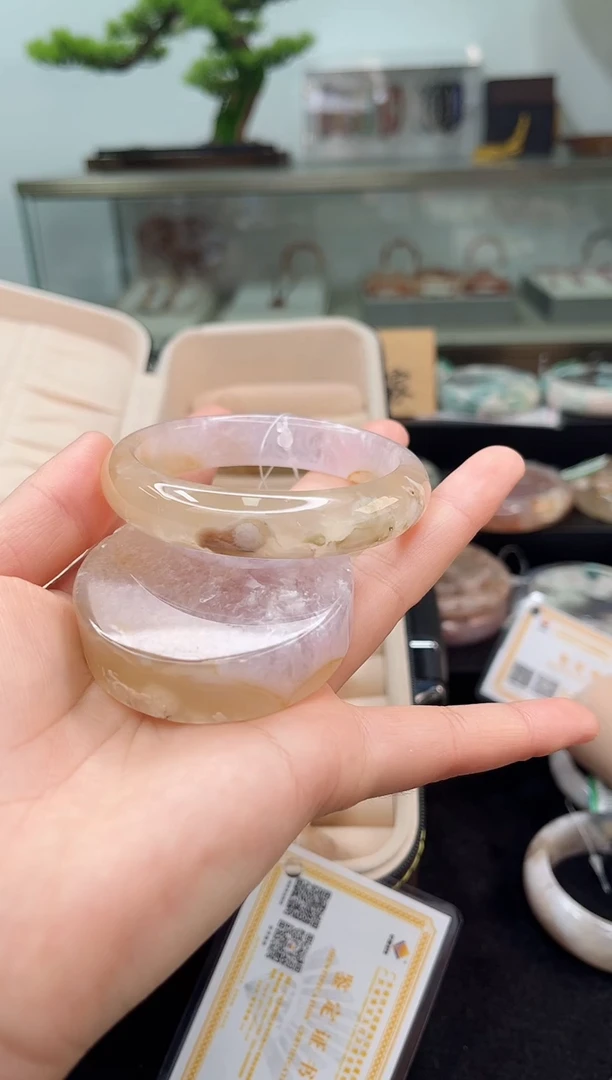未镶嵌手镯石英质玉57圈口（赠品镯心）35217