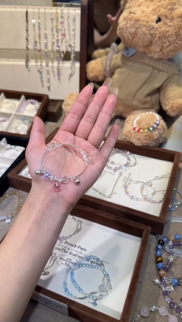 银S925镶嵌手链水晶心动少女