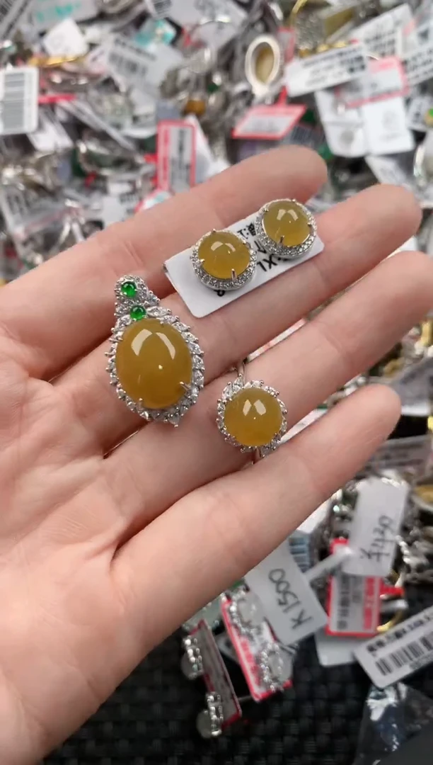银S925镶嵌戒指翡翠444----1