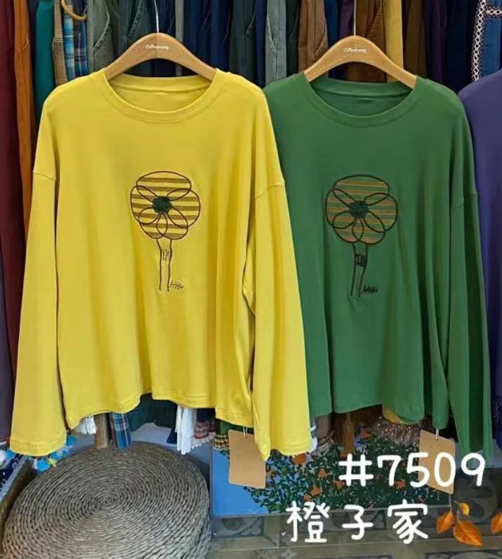 米多多 CZ#7509#减龄休闲圆领上衣