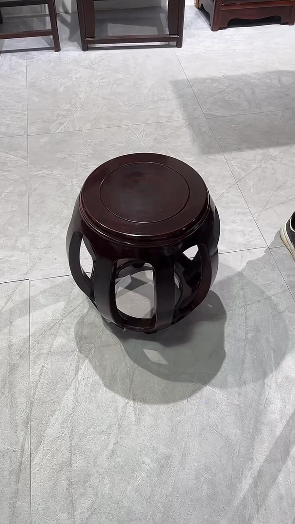 黑酸枝木类成套家具黑酸枝鼓凳30*30*45高