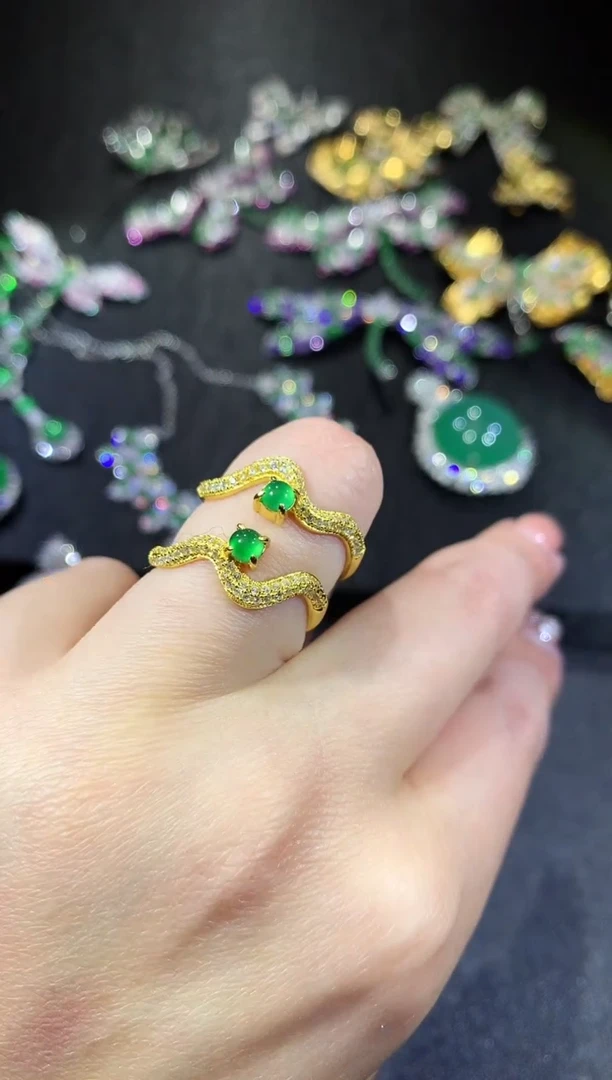 【闪购商品】翡翠戒指银S925镶嵌104-戒指（多样性发货一件