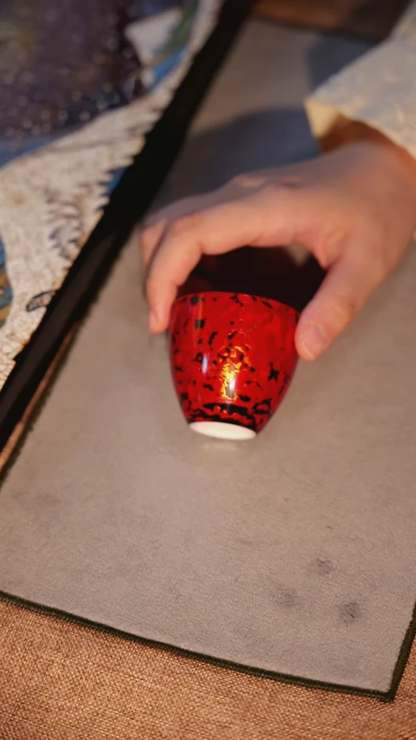 天然大漆茶杯主人杯红黑色金漆