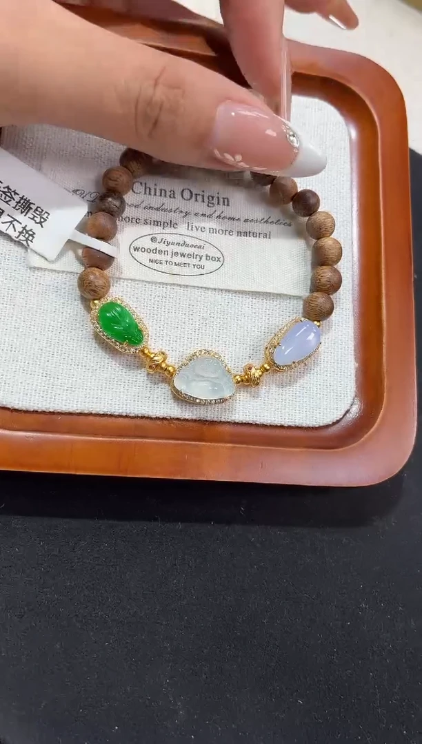 银S925镶嵌手串翡翠手串