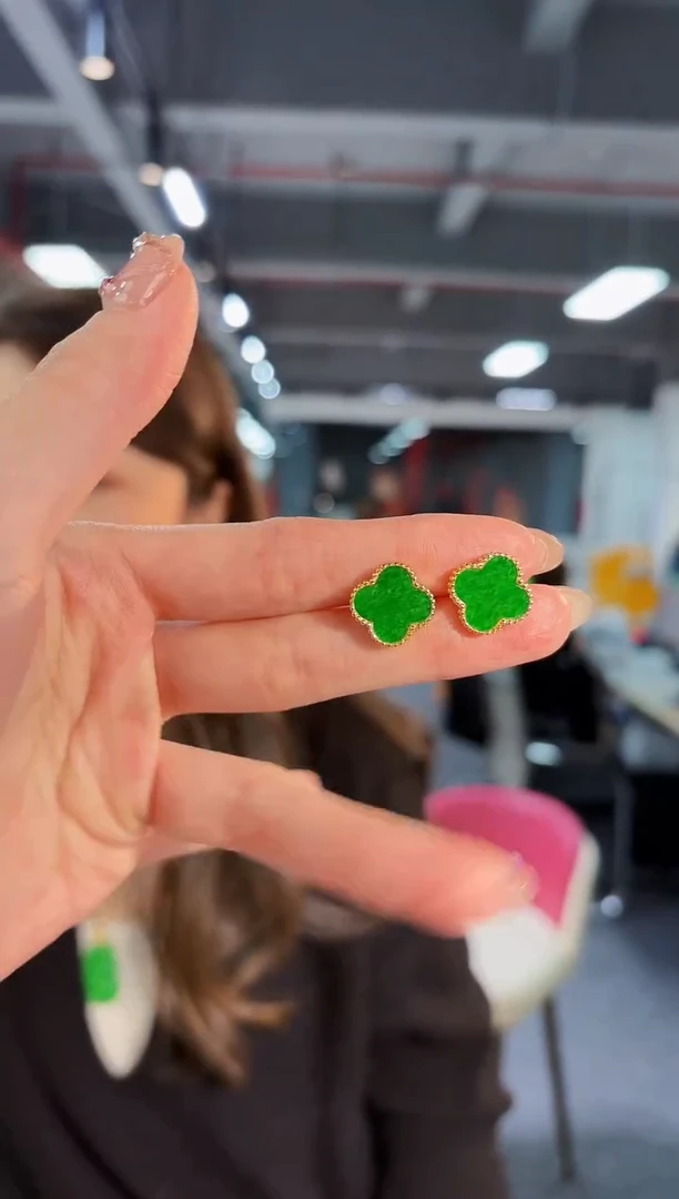 【闪购商品】翡翠耳饰未镶嵌缅料A货/支持复检/一对