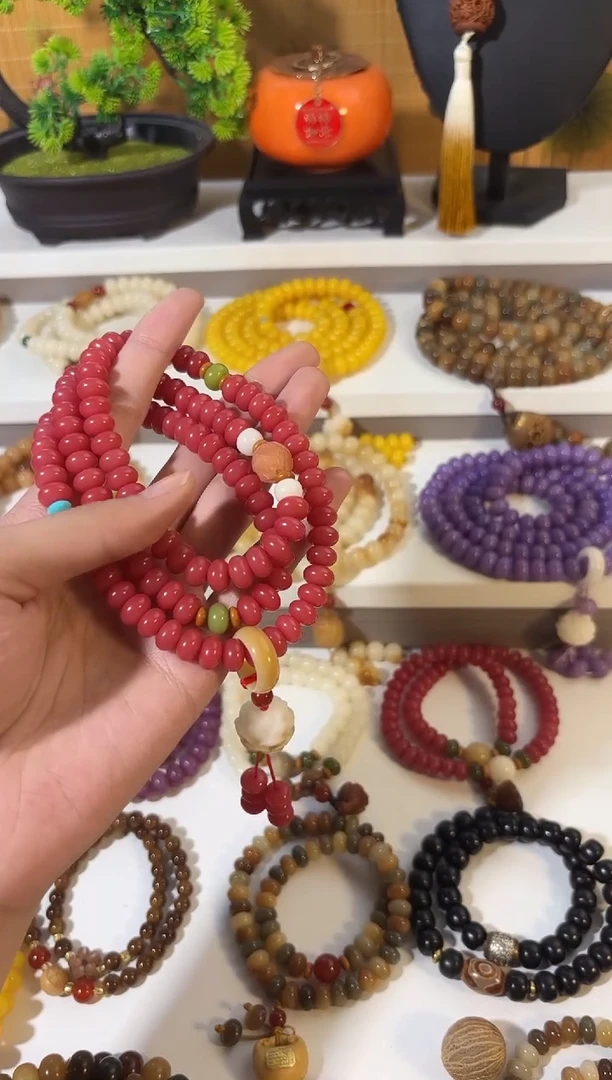 手串菩提根/象牙果卡6*9乌梅紫酱108颗