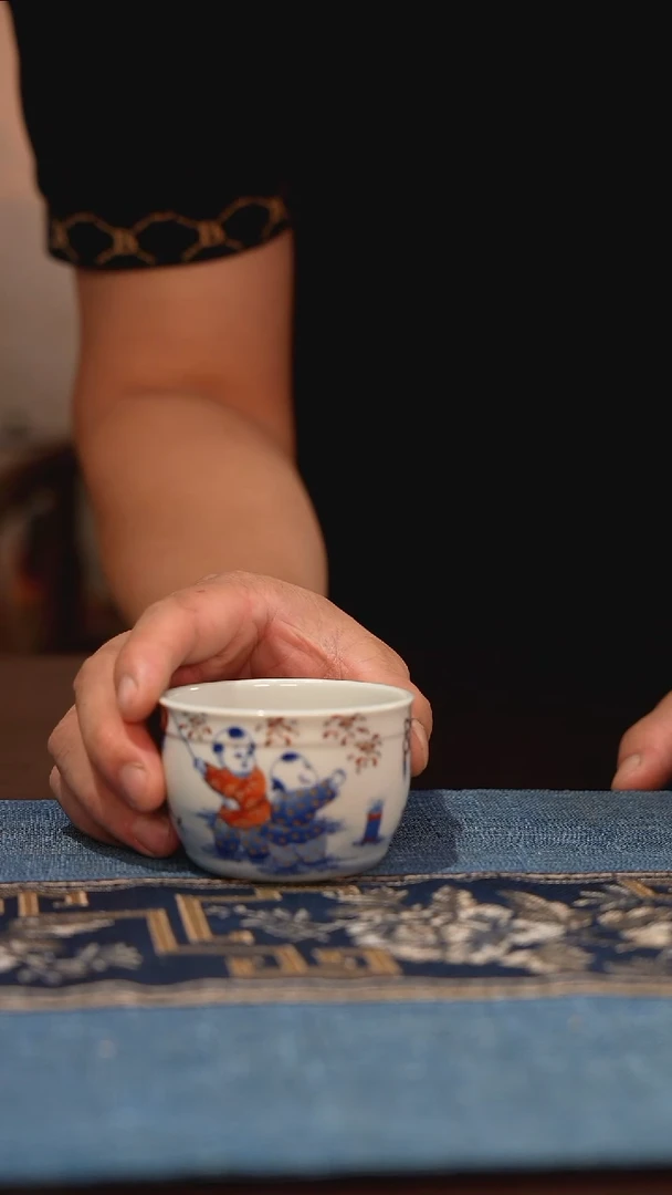 晓剑窑  五福图杯