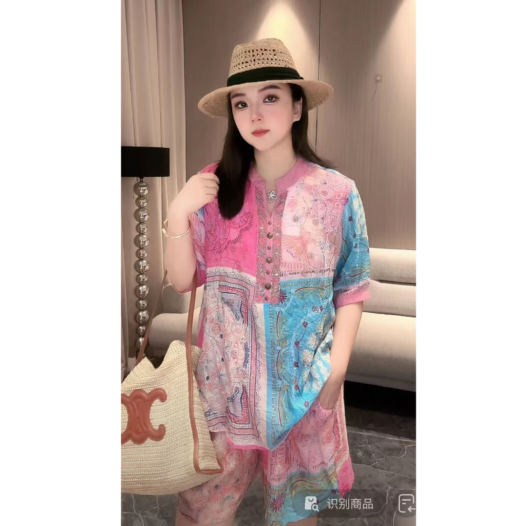 【蜜爷家】民族度假风拼色套装E258#