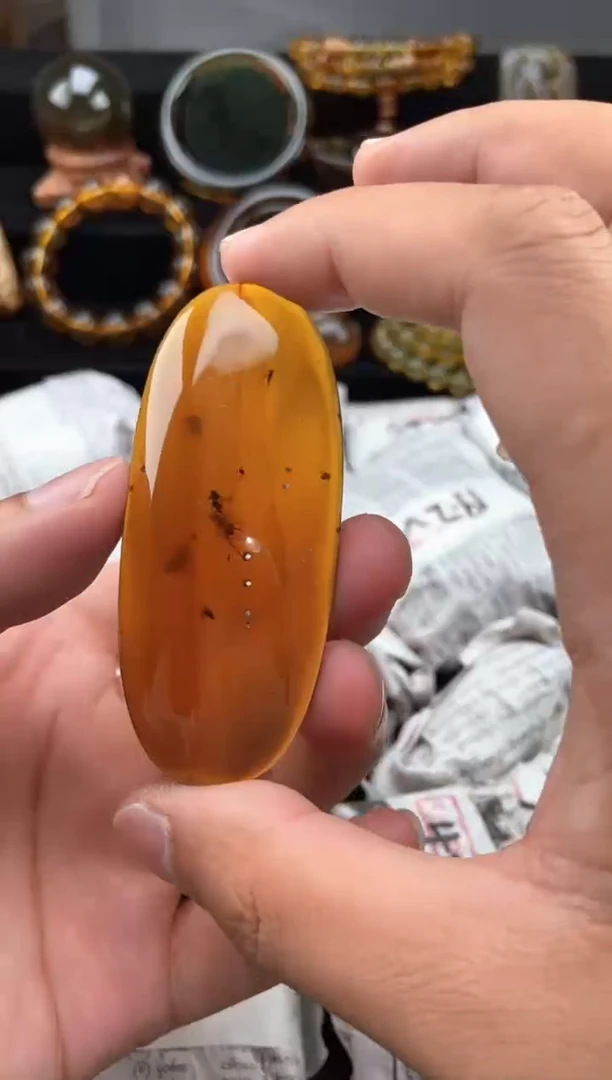 未镶嵌颈饰琥珀虫珀随形