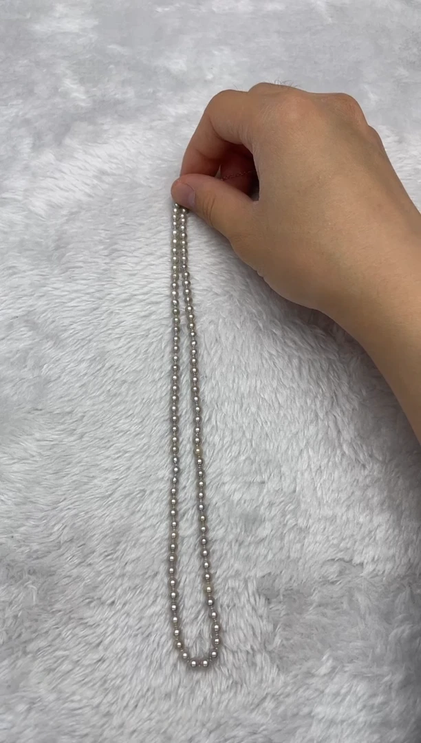 项链银S925镶嵌海水珍珠AK真多麻4-4.5mm