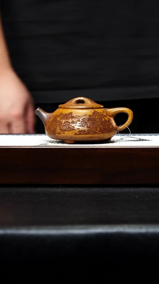 茶壶紫砂石瓢 龙骨金沙