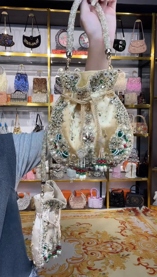 织物珠韵恒泽重工串珠手提包