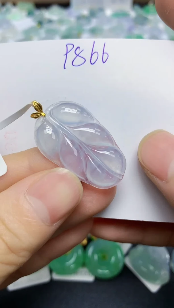 颈饰18K金镶嵌翡翠天然缅甸翡翠A货翡翠百元以上9元证书费自理