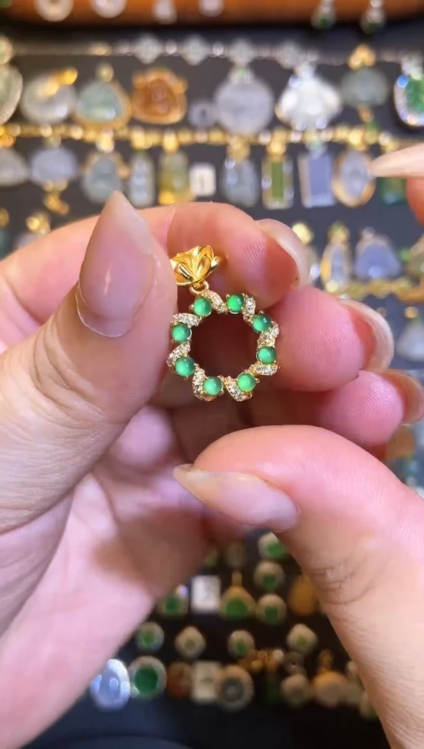 翡翠银S925镶嵌吊坠(不含链)1