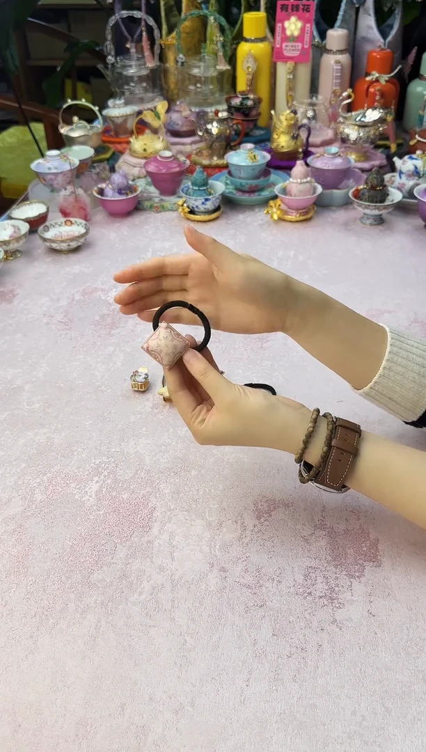 40 粉色宋锦小发绳