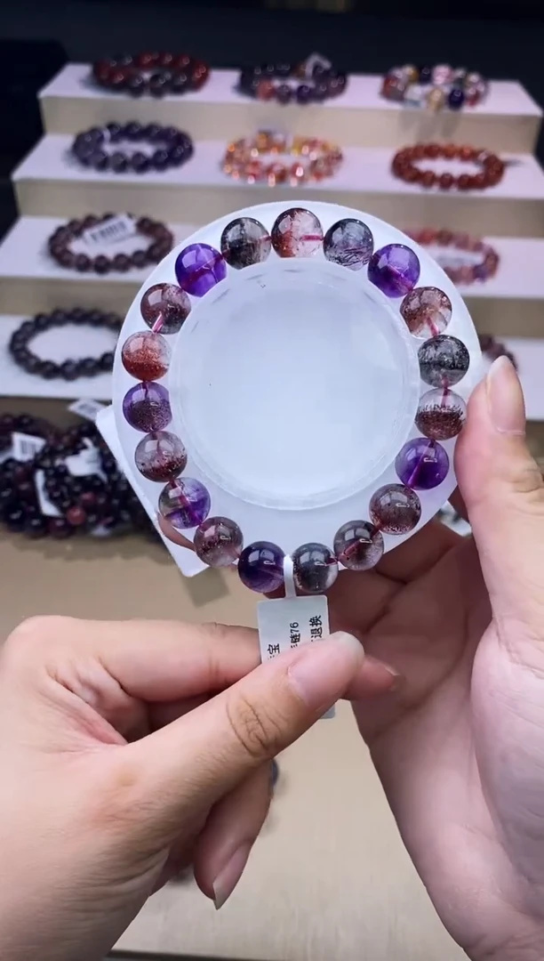 水晶手链未镶嵌黑加仑超七单圈10m+