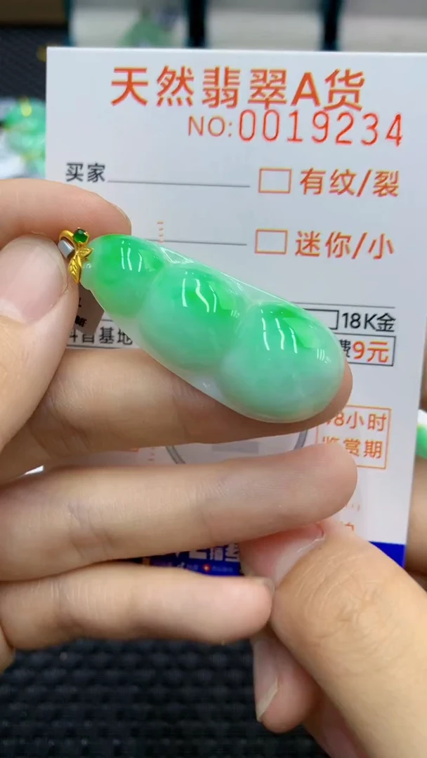 翡翠18K金镶嵌颈饰            8
