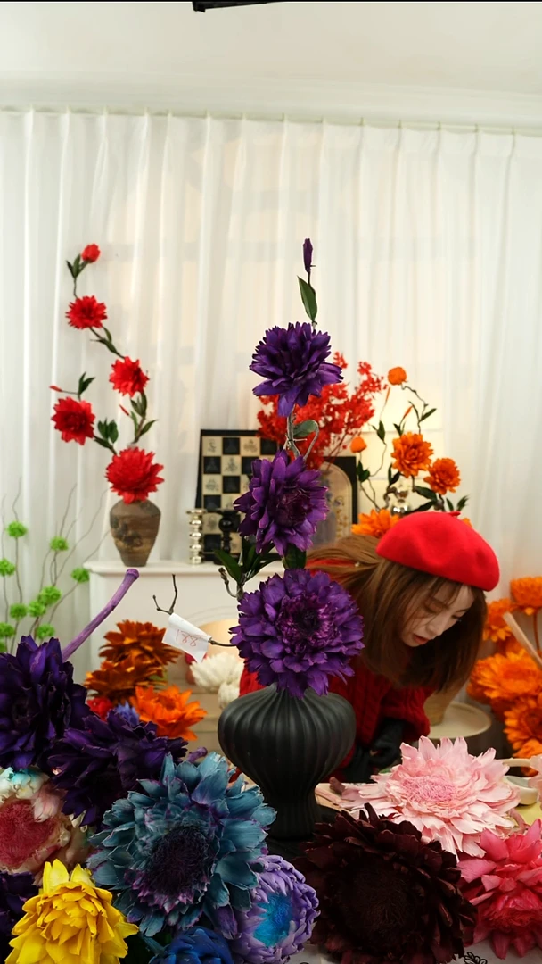 永生洋蓟 霸王花龙枣枝连花带瓶A13