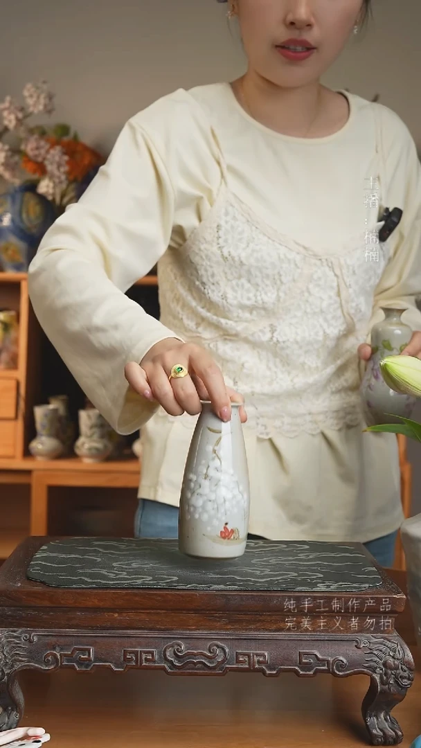 摆件不带花景德镇原创花器手工手作