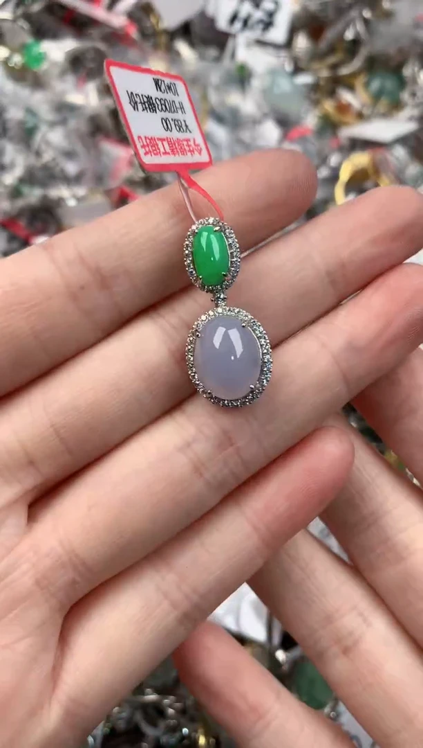 银S925镶嵌戒指翡翠333             7