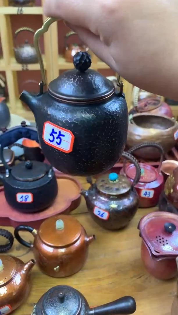紫铜黄铜提梁龙蛋闷泡壶