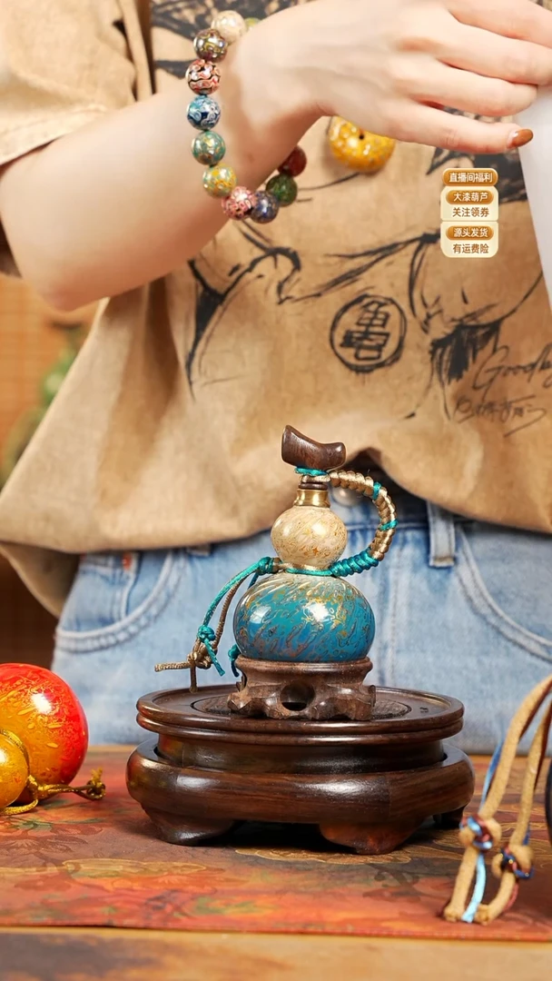 WG089漆艺精致小手捻(开口）