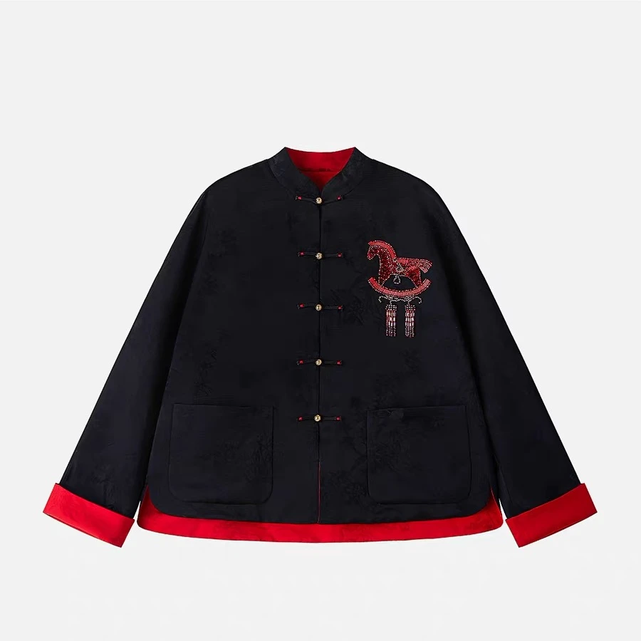 美娅MY 两面穿新中式小马外套早春新款