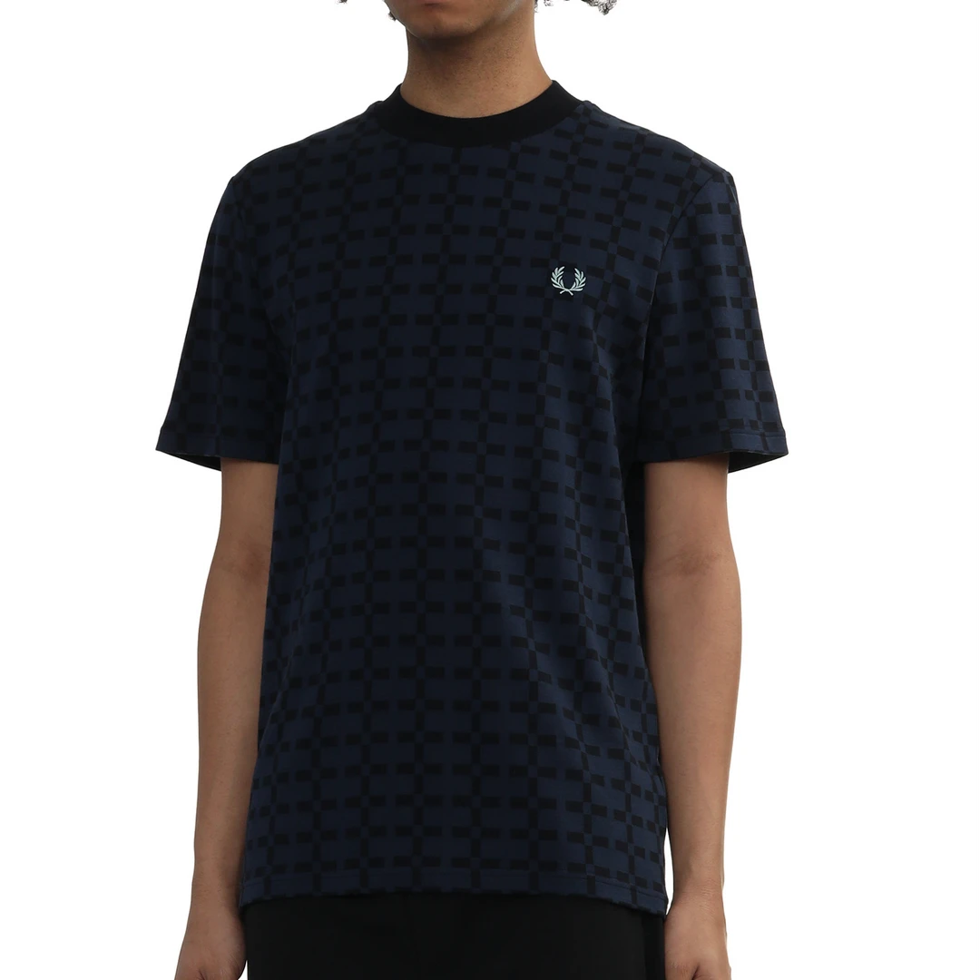 FRED PERR 25年新款男士欧若风圆领短袖提花时尚男款百搭T恤