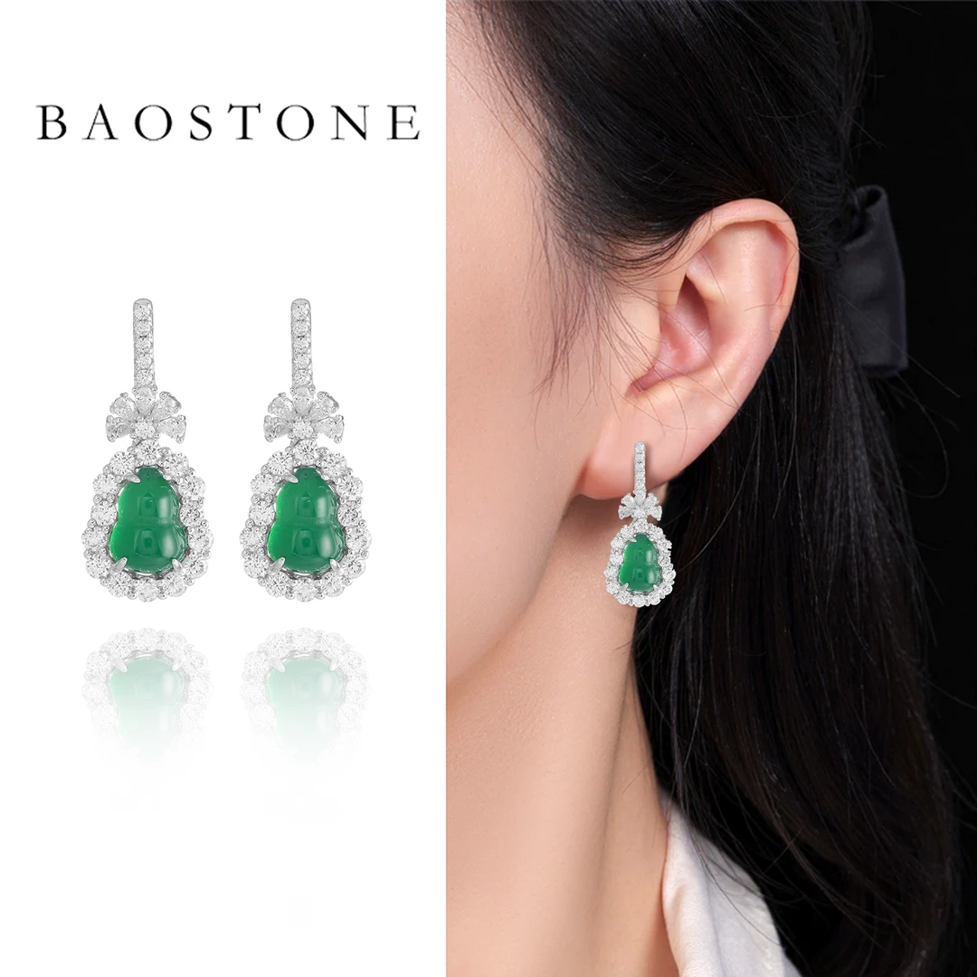 925银合成锆石耳饰 【葫芦耳饰耳环耳钩耳坠】新中式精致轻奢E249