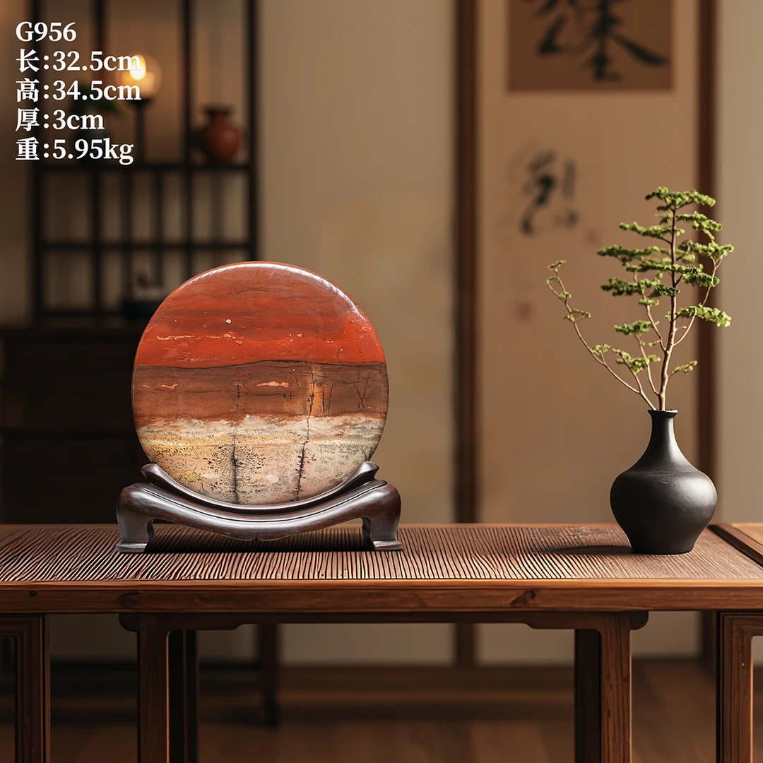 广西天然观赏石头国画石草花石图案石奇石摆件圆石送礼佳品G956