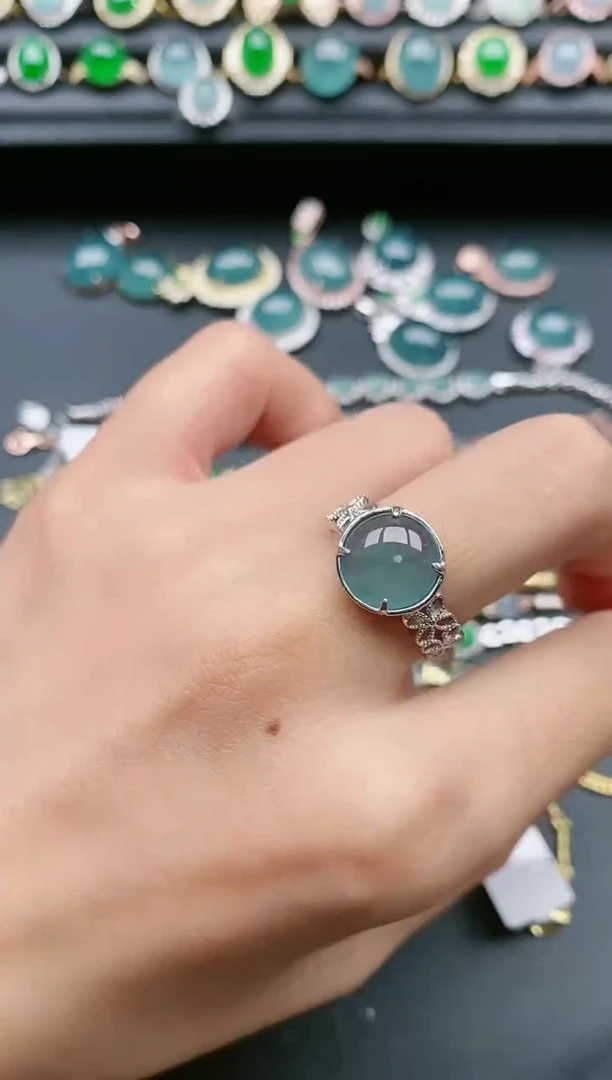 翡翠戒指银S925镶嵌11111111