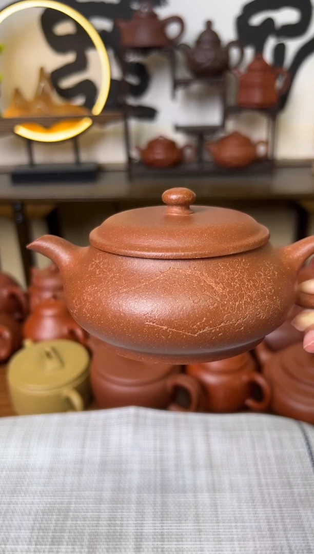 茶壶段泥原矿明炉壶黄降坡220cc