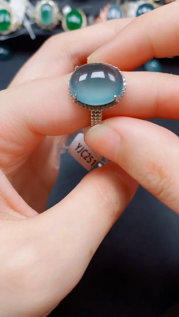 银S925镶嵌戒指翡翠翡翠