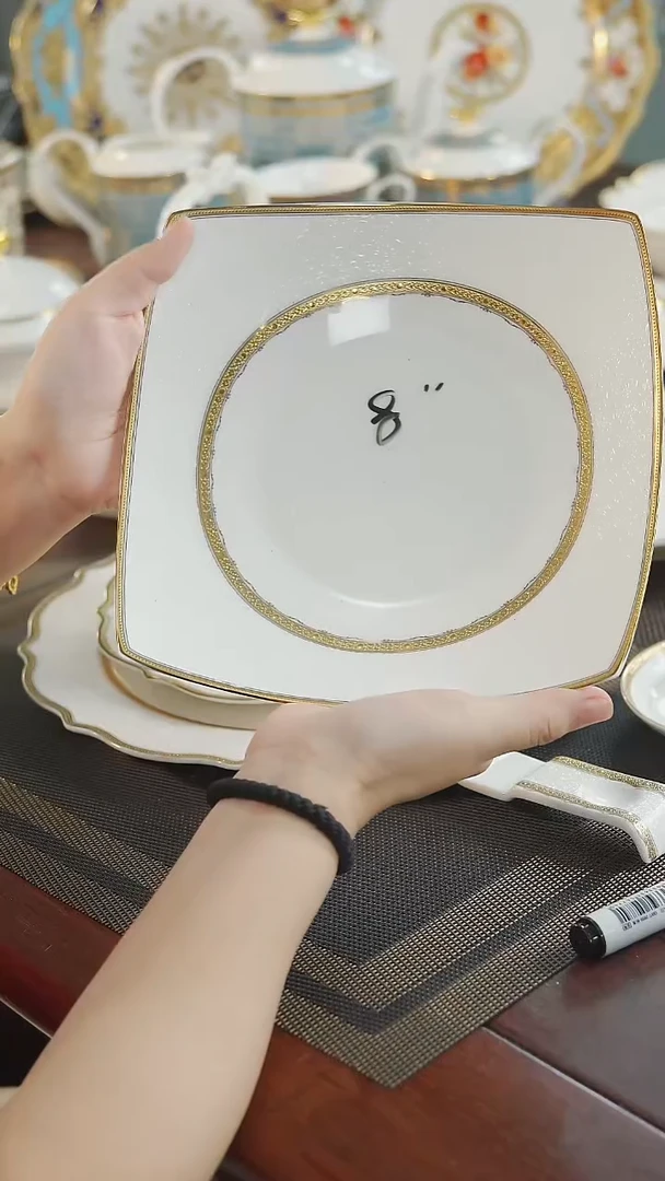 瓷片8英寸深菜盘