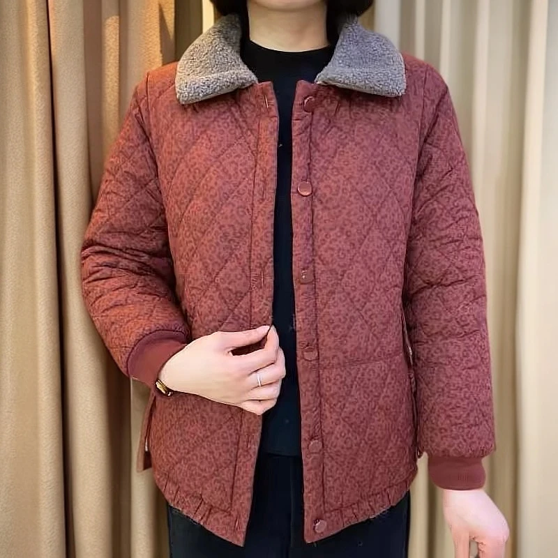 《专柜品质》冬季时尚休闲百搭中老年加绒加厚棉衣妈妈外套妈妈装