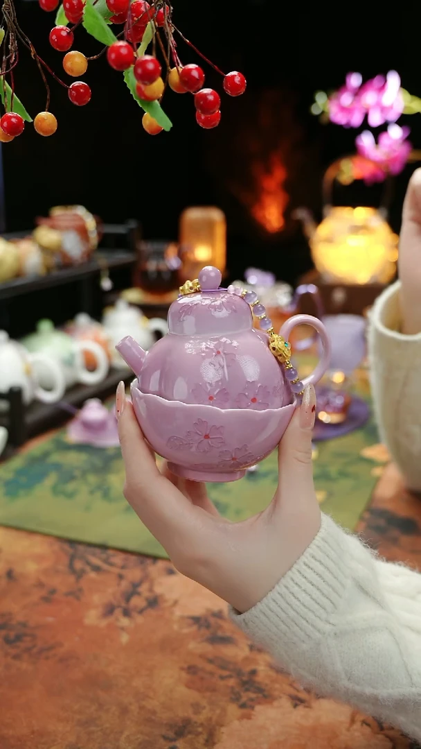 【闪购商品】紫色南瓜壶+滴流+杯子